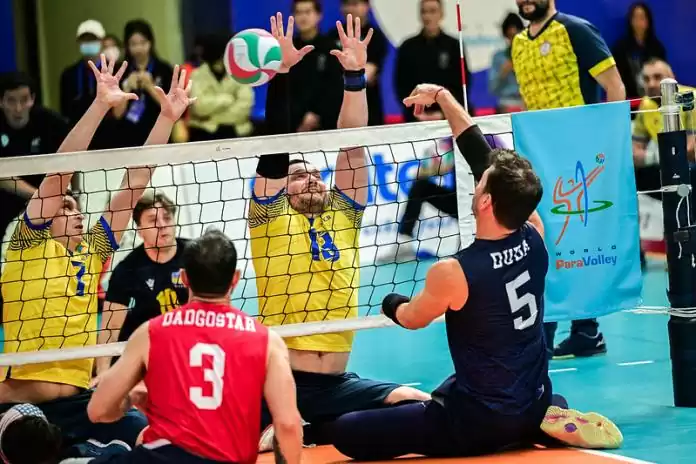 Ukraine sitting volleyball, men at Paralympic qualification.jpg